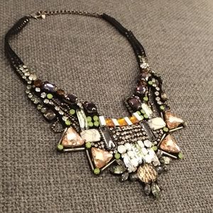 Nocturne rhinestone bib necklace